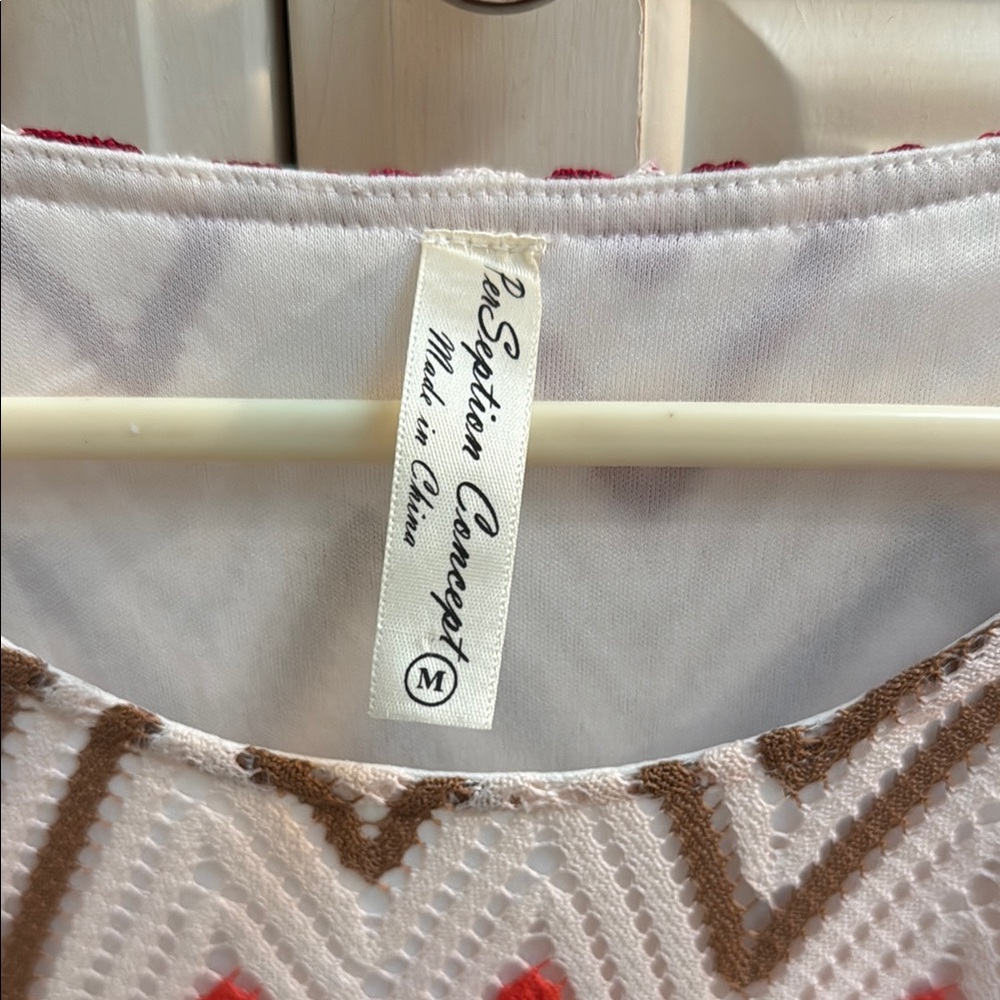 Multicolor Chevron Pattern Dress - Picture 2 of 3